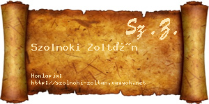 Szolnoki Zoltán névjegykártya